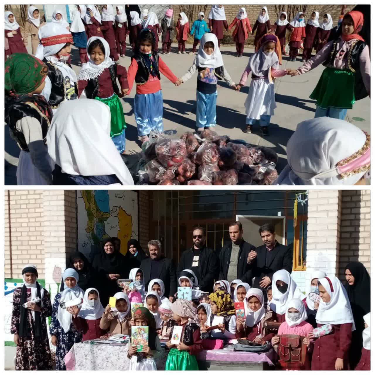 جمع آوری انارهای آلوده توسط دانش آموزان مدرسه شهیدان محب راد اسلامیه فردوس
